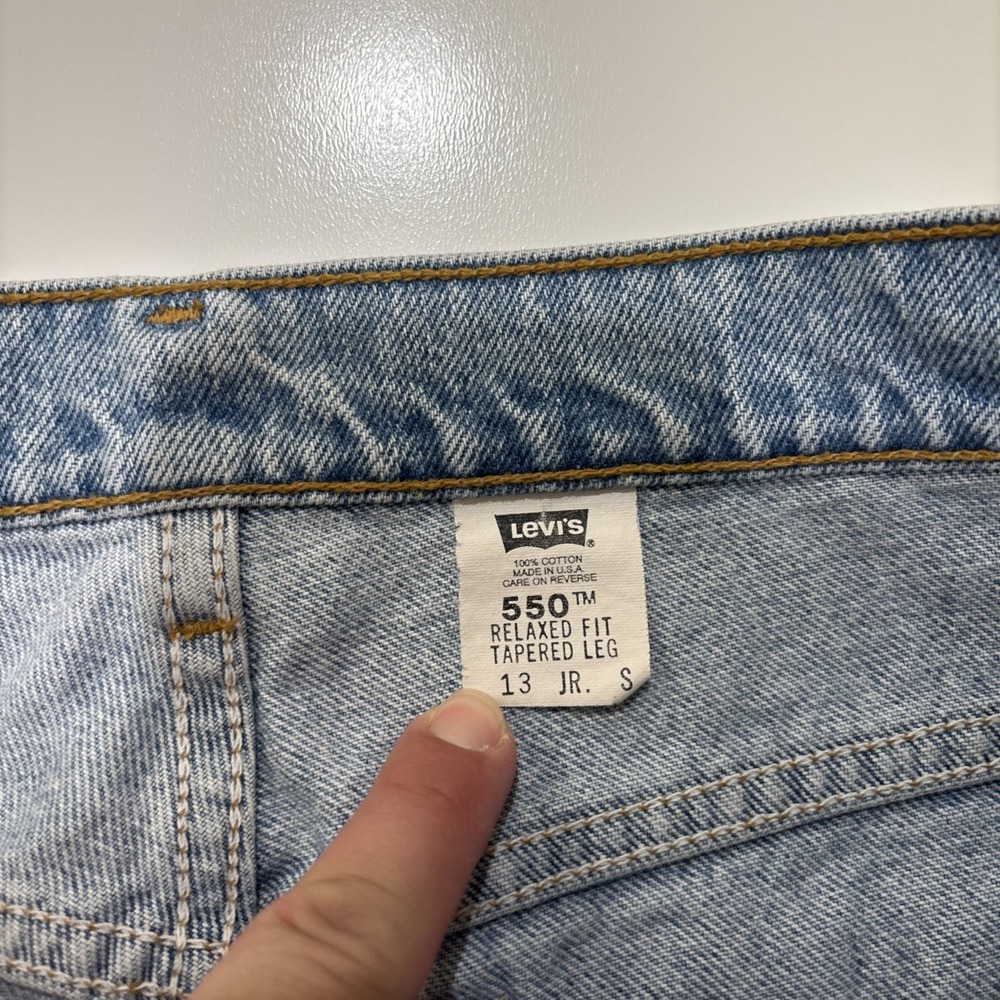 Vintage 90s Levi's 550 Size 13 Juniors Red Tab Made In USA Excellent Condition - Picture 7 of 10
